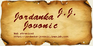 Jordanka Jovonić vizit kartica